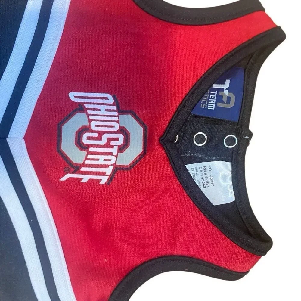 Team athletics size 0-3 months NCAA Ohio state infant cheer leader outfit